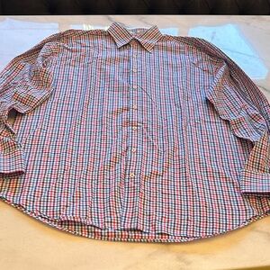 Men's Multicolor Checkered Cotton Dress Shirt by Peter Millar in Size XL
